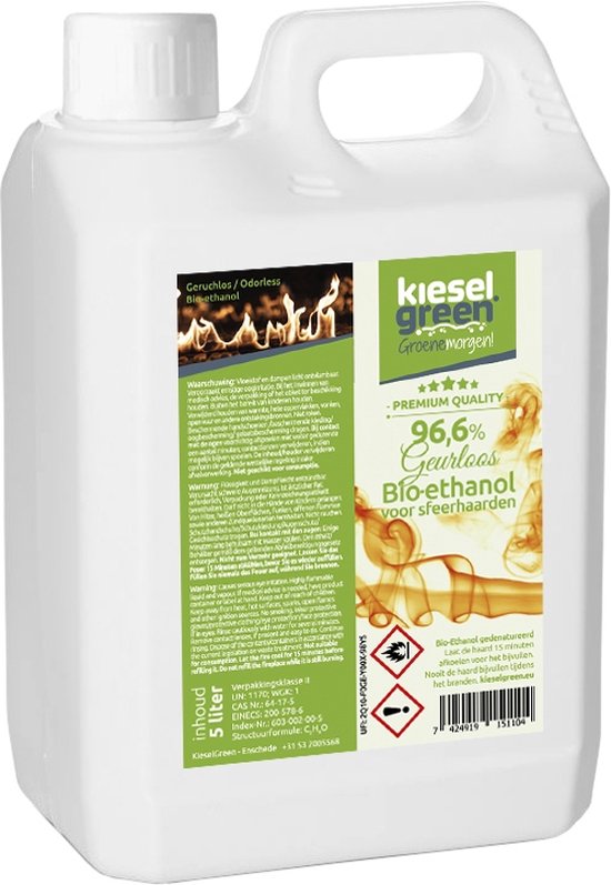 KieselGreen 1 Liter bioetanol Kayu Manis / Appel 96.6% parfum rumah