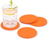 Vilten onderzetters rond pakje van 8 (kleur naar keuze) oranje - vilten onderzetters voor tafels en bars als glazen onderzetters/onderzetters voor glas en glazen