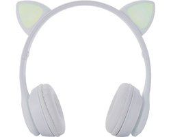 M.TK Kinder Hoofdtelefoon Draadloze met Lichting - Oortjes-Led Verlichting-Wit - Kids Headset-Over Ear-Bluetooth-Microfoon (Wit)