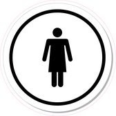 10 cm ø Dames Toilet ronde sticker | Pictogram | Vinyl | Zwart