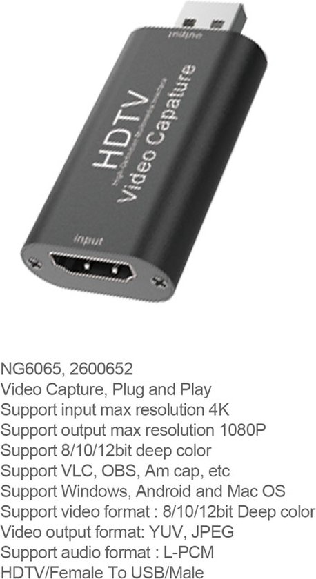 USB 3.0 naar HDMI Game Capture Card, 4K Ultra HD HDMI naar USB 3.0 Opnemen via DSLR Camcorder Actie Voor HDTV PS4, Switch, Xbox One & 360