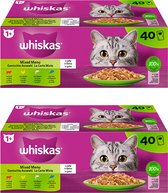 Whiskas Mixed Menu VALUE PACK nat kattenvoer in gelei - rund, kip, zalm & tonijn - (40 x 85g) x 2