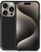 Hoesje geschikt voor iPhone 15 Pro Max - Liquid Back Case Cover Zwart