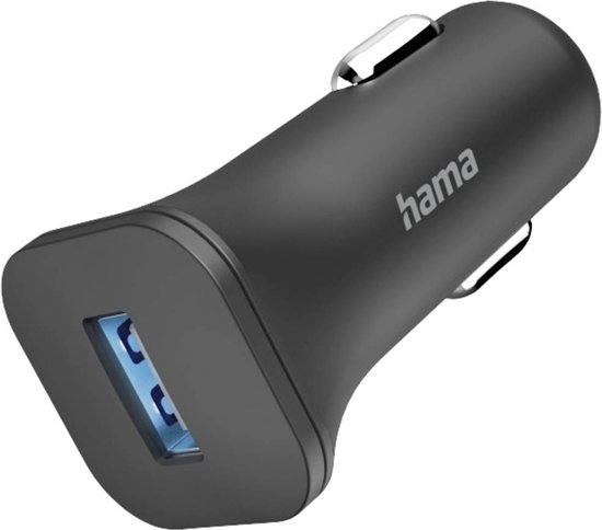 Hama Auto oplader - 6W Auto oplader USB-A - Opladen van Smartphone in de auto - Zwart