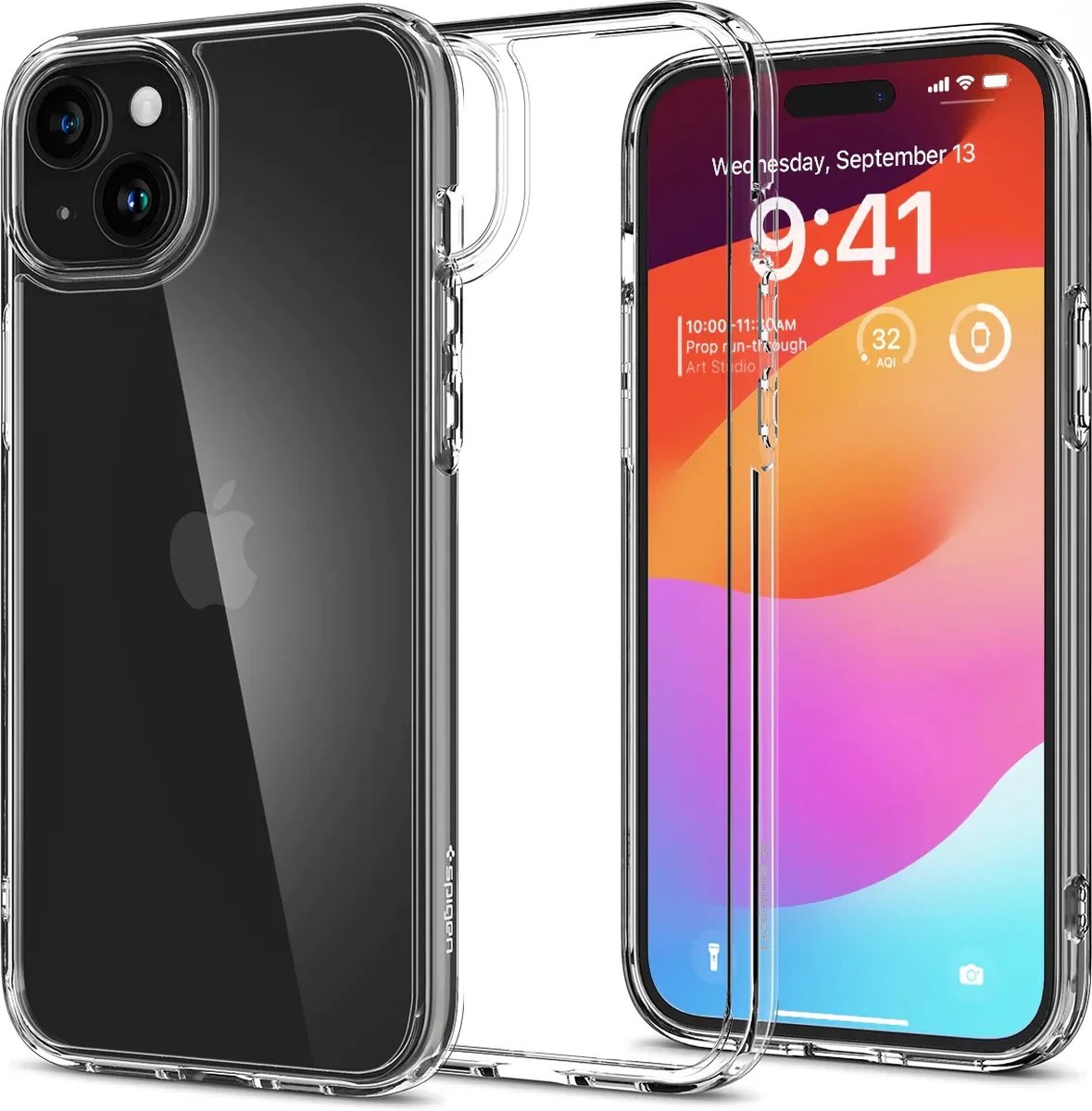 Geschikt voor Spigen Apple iPhone 15 Plus Ultra Hybrid Back Cover Hoesje - Transparant
