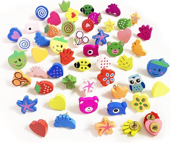 Pointe Acier Tableau Liège 150 Punaises En Cœur Roses VAPKER - Pointe Acier Pour Tableaux Liège Et Murs - Lot Boîte Transparente Carte De France