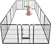 Livista Puppyren - Hondenren - Hondenbench - 16 kennelpanelen - 80 x 60 cm Ø 420 cm - Staal