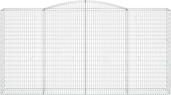 vidaXL Tuindecoratie - Schanskorf - Schanskorf gewelfd 400x50x200/220 cm gegalvaniseerd ijzer - Gabionmuur - Ijzeren Schanskorf - Tuingrens