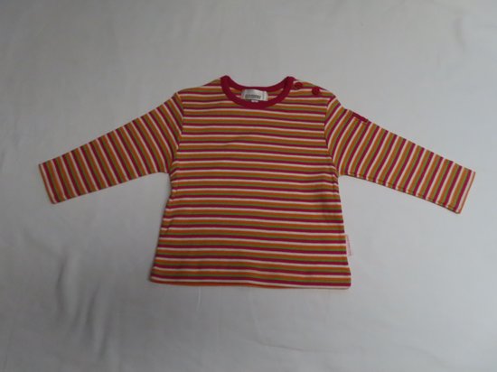 T-Shirt met lange mouw - Meisje - Streepje - Fuchia , creme , groen , oranje - 9 maand 74