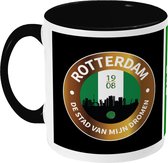 Feyenoord Mok - Rotterdam Skyline - Koffiemok - Rotterdam - 010 - Voetbal - Beker - Koffiebeker - Theemok - Zwart - Limited Edition