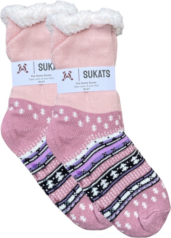 Sukats® Huissokken - Homesocks - Maat 36-41 - Anti-Slip - Fluffy - Dames Huissokken - Slofsokken - Variant 5 - Meerdere Maten en Varianten