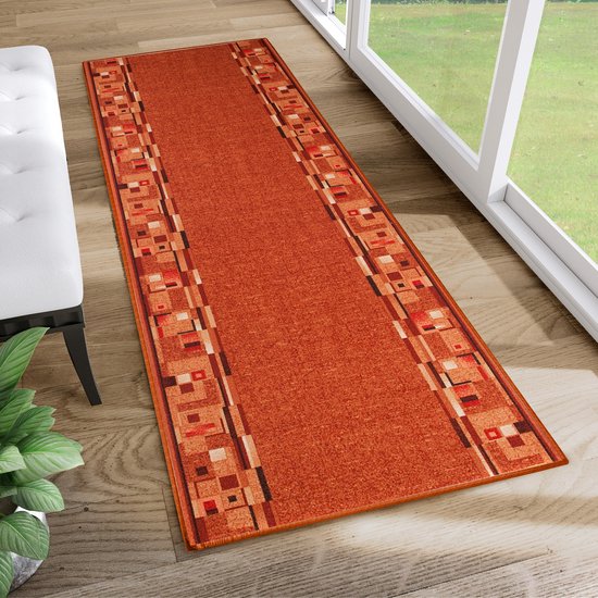Tapis de couloir Marron/Rouge