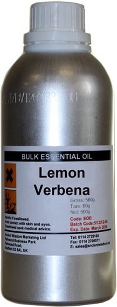 Goedkoopste Etherische Olie Citroen Verbena 500ml - 100 Essentiële Citroen Verbena Olie - Etherische Oliën in Bulk - Aromatherapie - Diffuser Olie