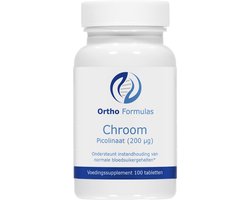 Chroom Picolinaat - 200 µg - 100 tabletten - balans bloedsuiker - normale stofwisseling - chroom supplement - vegan