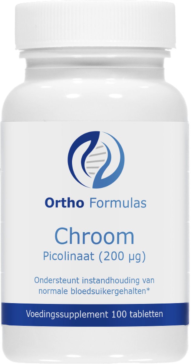 Chroom Picolinaat - 200 µg - 100 tabletten - balans bloedsuiker - normale stofwisseling - vegan - Ortho Formulas
