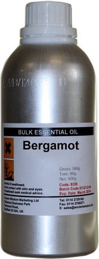 Huile Essentielle Bergamote 500ml - 100% Huile Essentielle de Bergamote - Huiles Essentielles en Bulk - Aromathérapie - Huile Diffuseur