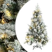 The Living Store Kerstboom PE/PVC - 195cm hoog - met LEDs en scharnierende constructie