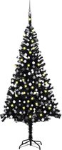 Sapin de Noël artificiel The Living Store - Zwart - 240 cm - Éclairage LED- PVC