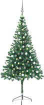 The Living Store Kerstboom Nordmann - Kunstboom - 180 cm - Met LED-verlichting - Inclusief kerstballen