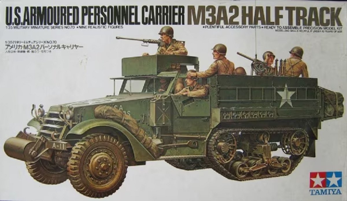 Tamiya Modelbouwpakket Militaire voertuigen - 35070 U.S. Armoured Personnel Carrier M3A2 Half Track Plastic - 1:35 - Modelbouw