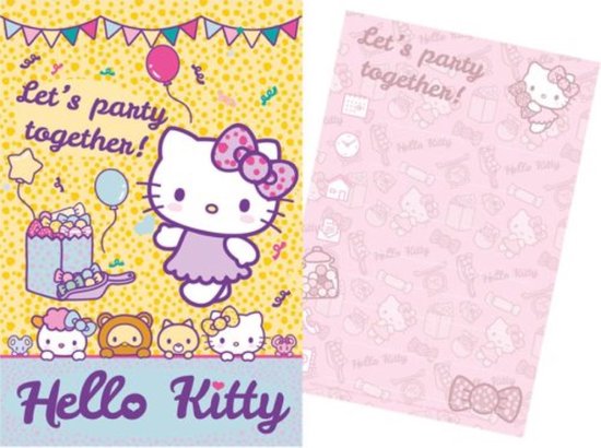 Hello Kitty Uitnodigingen Met Enveloppen - Uitnodigingskaarten - Let's Party Together - 5 Stuks