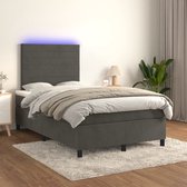 The Living Store Bed Boxspring - 203 x 120 x 118/128 cm - Fluweel - LED