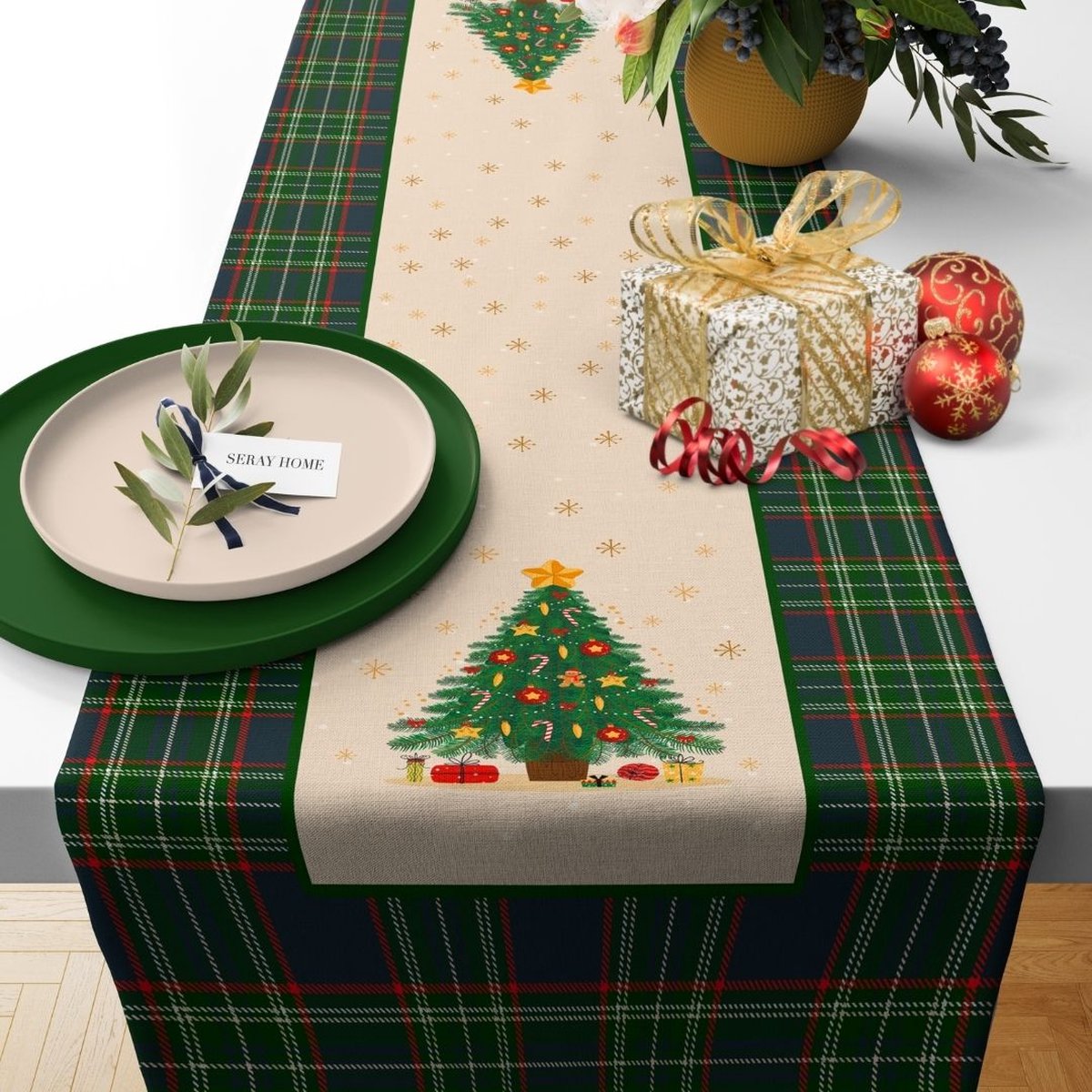 kerstcadeau - kerstboom - kerst - kerst tafelloper - kerst tafel- tafelkleed - Christmas - kerst decoratie - 150x43 cm