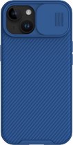 iPhone 15 Plus Blauw Hoesje met Camera bescherming - Nillkin (CamShield Serie) + Cacious Screen Protector