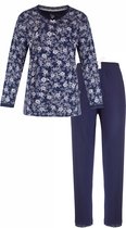 Tenderness Dames Pyjama Set - Gebloemd Dessin - 100% Gekamde Katoen - Blauw - Maat M