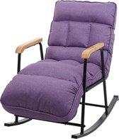Schommelstoel MCW-K40, schommelstoel, relaxfunctie metaal ~ stof/textiel paars-lila