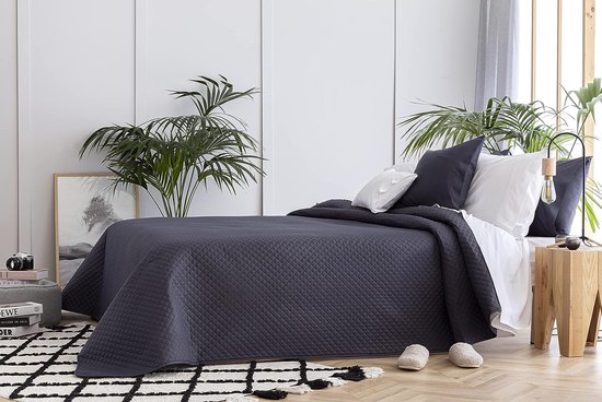 Todocama Fijne sprei met ruitpatroon, voor lente, zomer, herfst en winter, 100% microvezel, extra zacht, multifunctionele sprei, 105-200 x 260 cm, beige