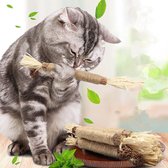 Huisdier Kat Kauw Stick" – Het ultieme kattentandverzorgings- en speeltje! Polygonum Stick doordrenkt met Lafiet Gras en Kattenkruid