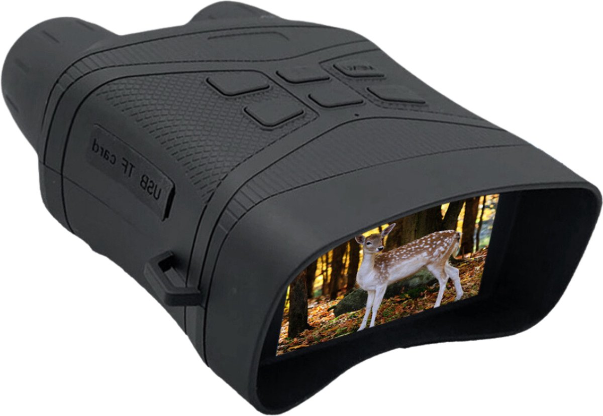 GoodGear Nachtkijker - 5 x Digitale Zoom & 8 x Optische Vergroting - Voor Dag & Nacht Gebruik - 4k HD - 400 Meter Zichtbereik - Met Opnamefunctie - Zwart
