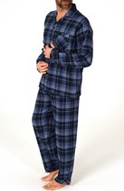 Ringella katoenen heren pyjama - Trendy Ruit - 54 - Blauw.