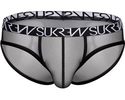 SUKREW Sheer Low-rise Brief Underground Black - MAAT L - Erotisch Heren Ondergoed - Slip voor Man - Sexy mannen Slip