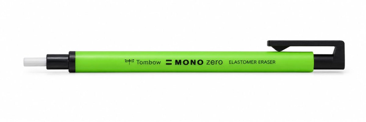 Tombow Mono Zero - Gumvulpotlood - Ronde gum - 2,3 mm - Precisie Wissen - Neon Groen