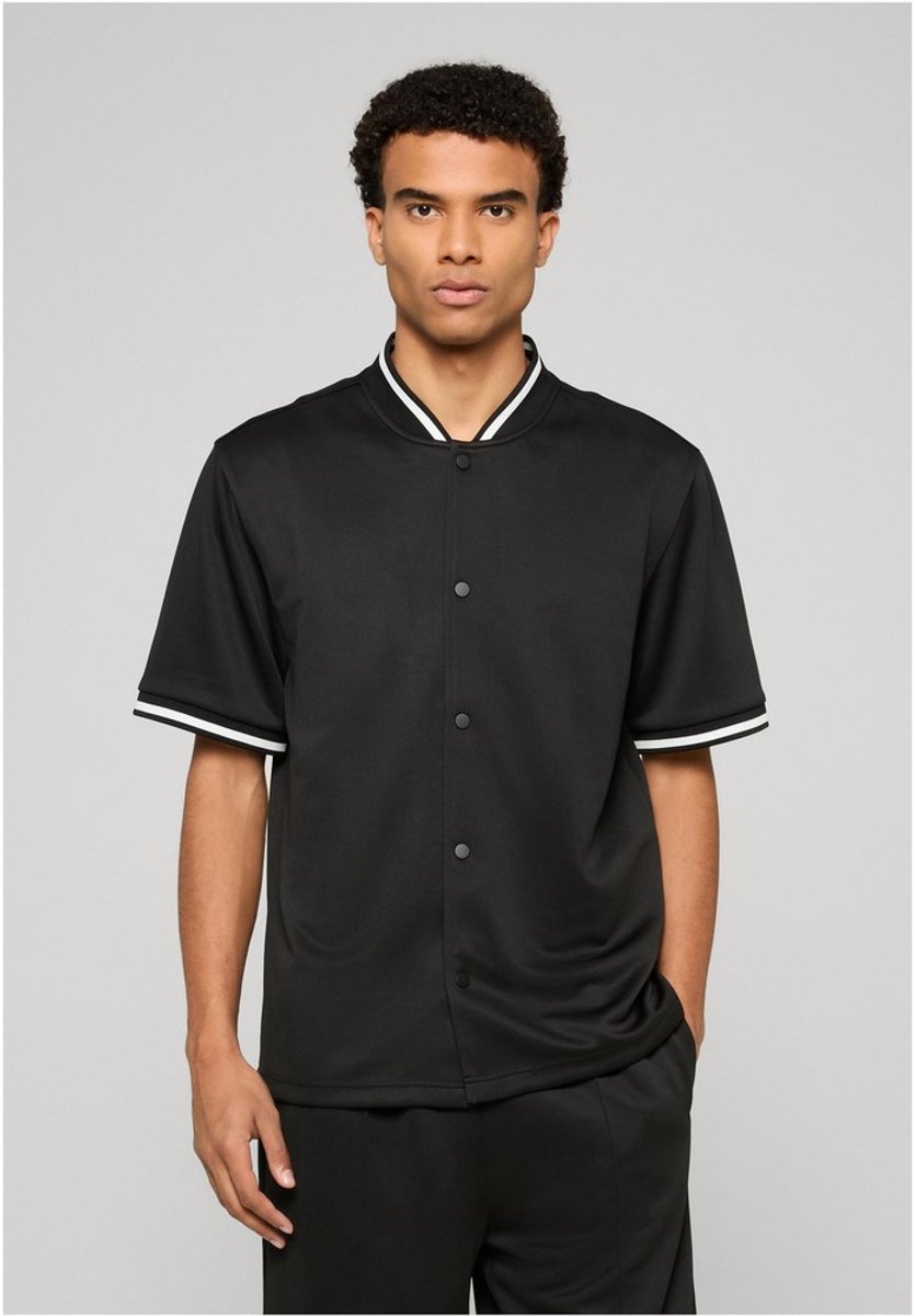 Urban Classics Interlock Baseball Overhemd 3XL Zwart