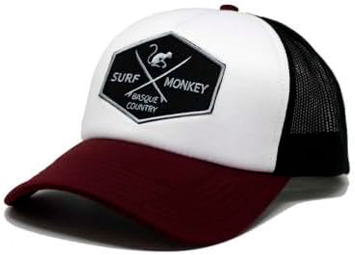Surf Monkey - Trucker Cap -Schuim - One Size - Snapback - Zwarte Bordeaux