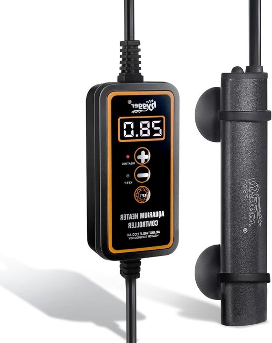 Mini Aquarium Heater 50 W - Onderwater Verwarming voor Aquariums met Digitale Display en Externe Controller - Geschikt voor Zoetwater Tanks tot 45 L