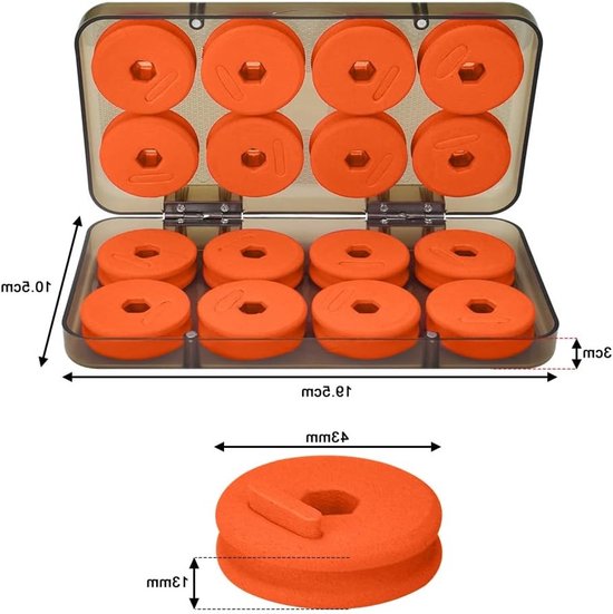 Foam Koord Wikkelaars voor Voorzakken, 43x13mm, Visserslijn, Spoelen met Plastic Doos, Schuim Wikkelborden, Vissersaccessoires, Set van 16, Ideaal voor Organisatie en Opslag — afbeelding 5