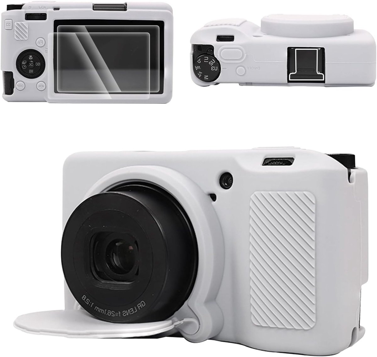 Camera Beschermhoes Set - Camera Case - Camera Beschermen - Afneembare Lenshoes - N.v.t. - Grijs