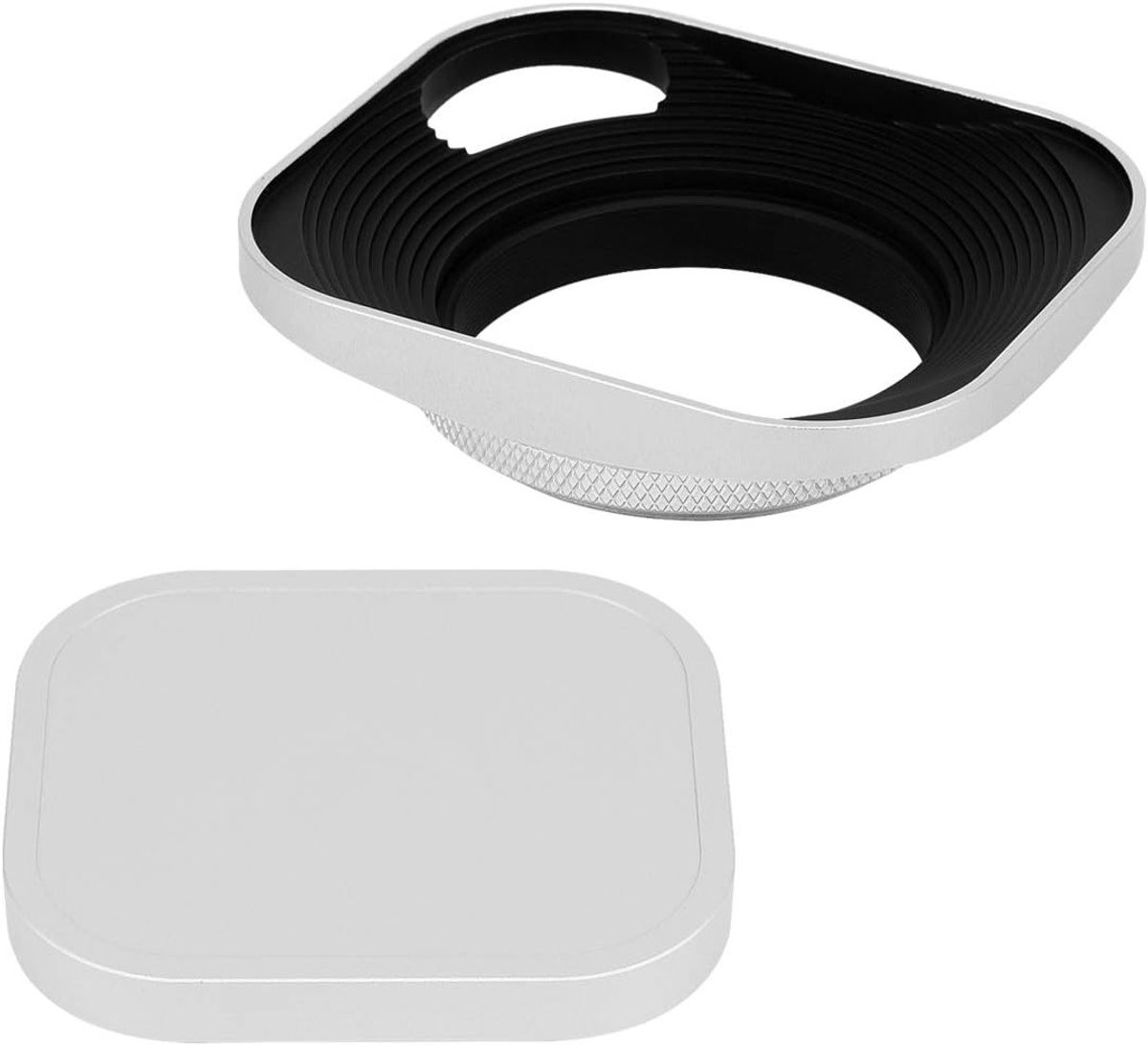 43mm Vierkante Metalen Lenskap met Schroefdraad voor Leica Rangefinder Camera's en E43 Filterdraad, Inclusief Metalen Deksel