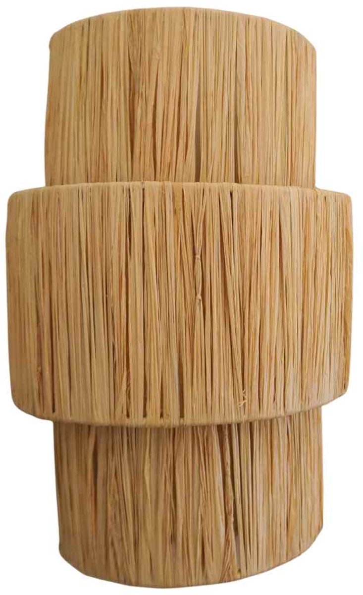 Noa May | Kenza wandlamp | Naturel | Raffia | Boho | Handgemaakt Marrakesh/Marokko | 37 x 24 x 12 cm