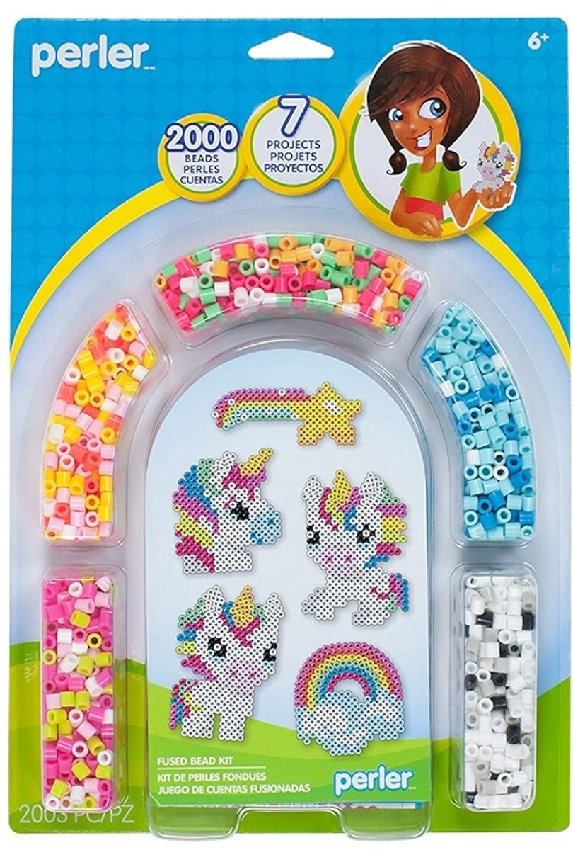 Perler - strijkkralen set eenhoorn - unicorn - 80-63055