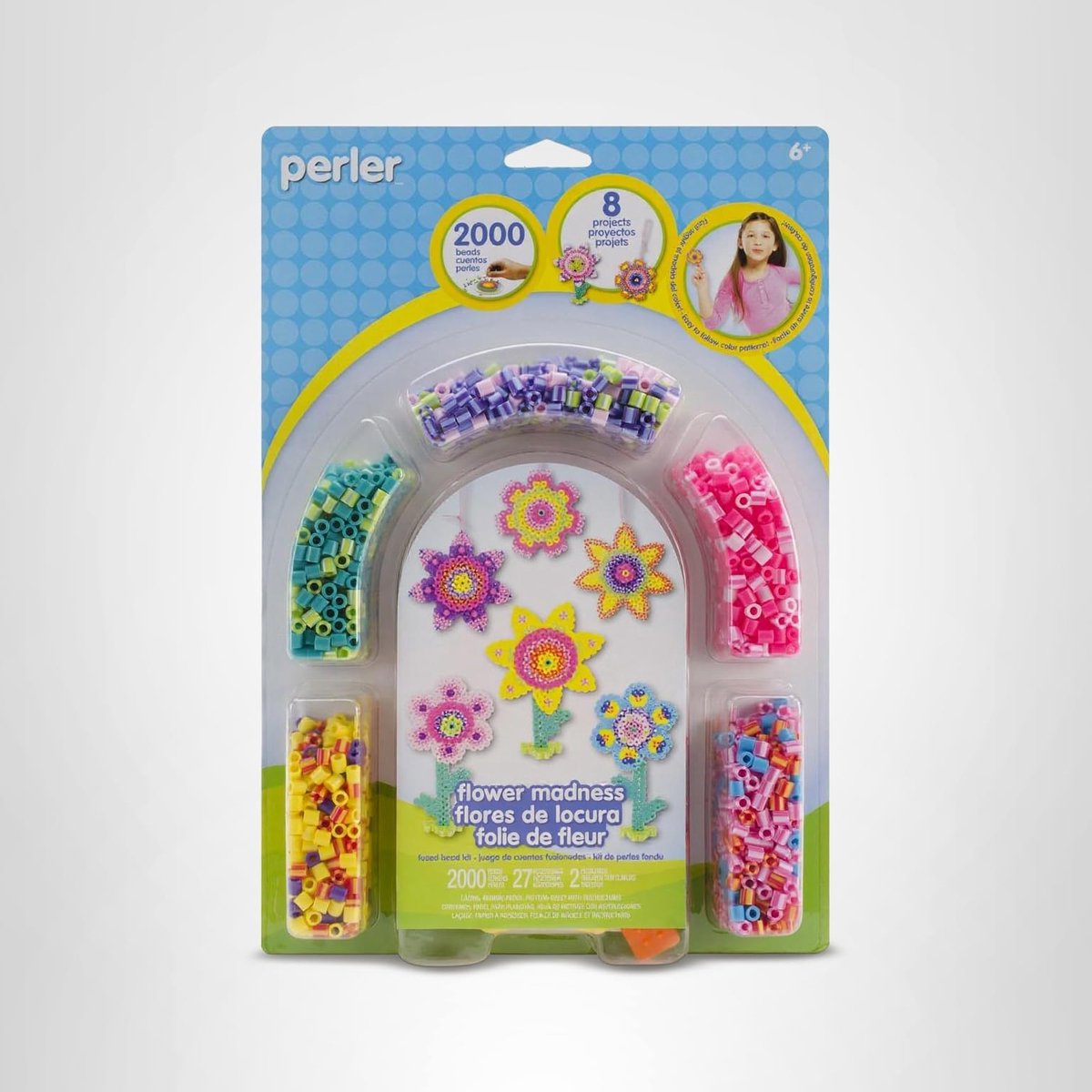 Perler - strijkkralen set - flower madness - bloemen - 80-62870