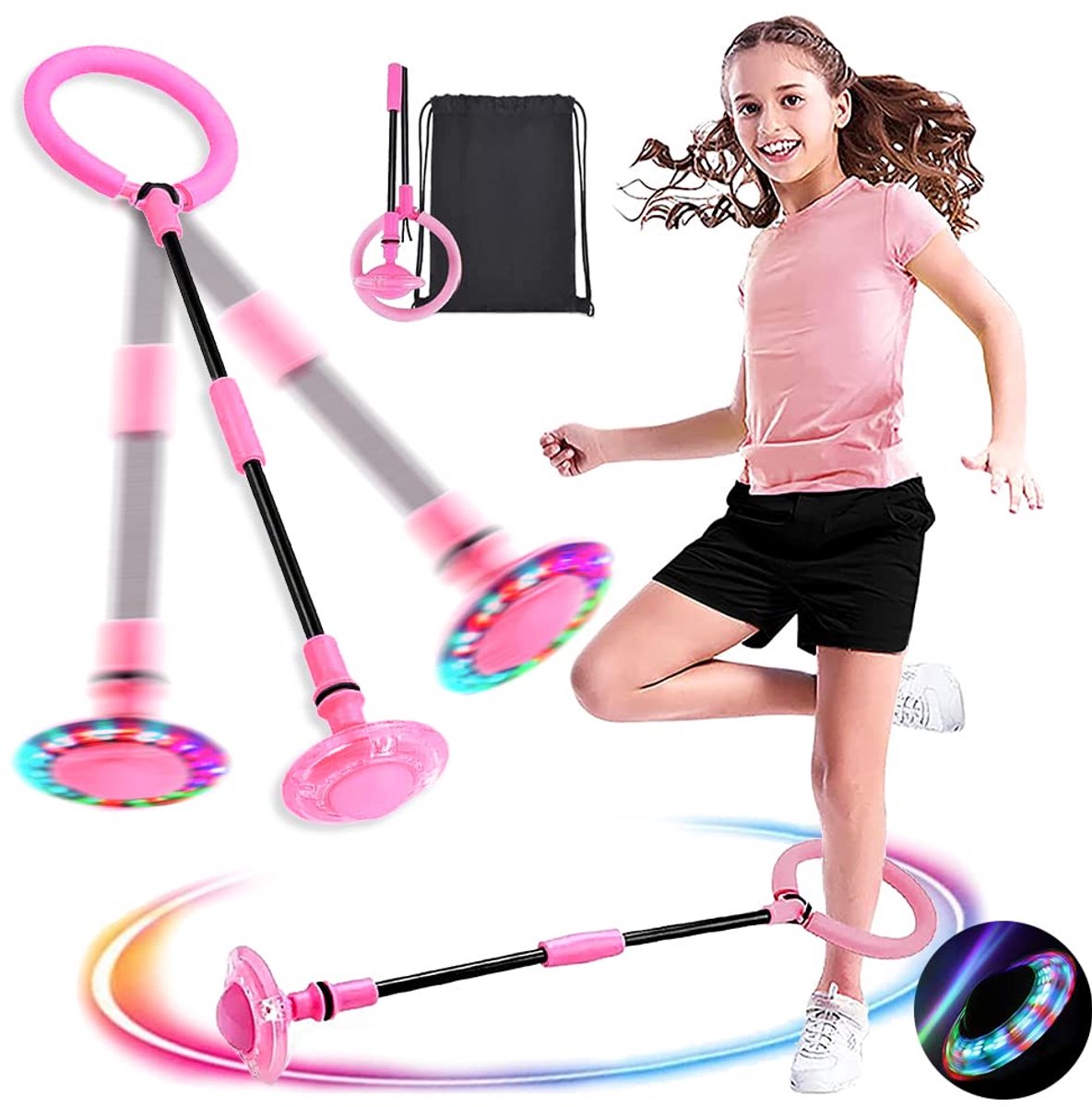 YYchan Dance Wheel - Swing wiel met licht - Kids knipperen springen - Action -Roze