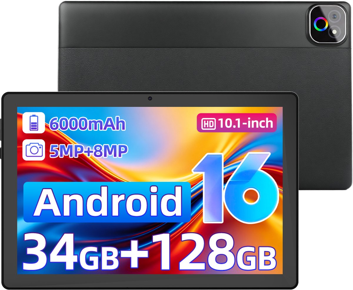 Tablet X6 - 10.1 inch - A537 Chip - 34GB RAM(6G+28GB) - 128GB - WiFi6 - Zwart