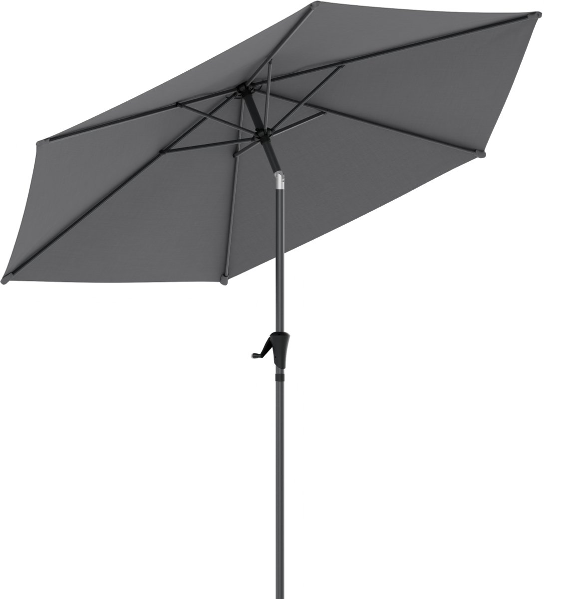 Bol.com LifeGoods Parasol - Tuin - Ø270 cm - 30° Kantelbaar - Waterdicht - Donkergrijs aanbieding