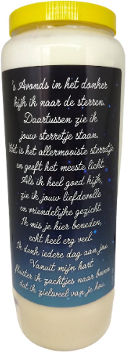 noveenkaars In het donker - 9 dagen brander - set van 5 stuks Wit