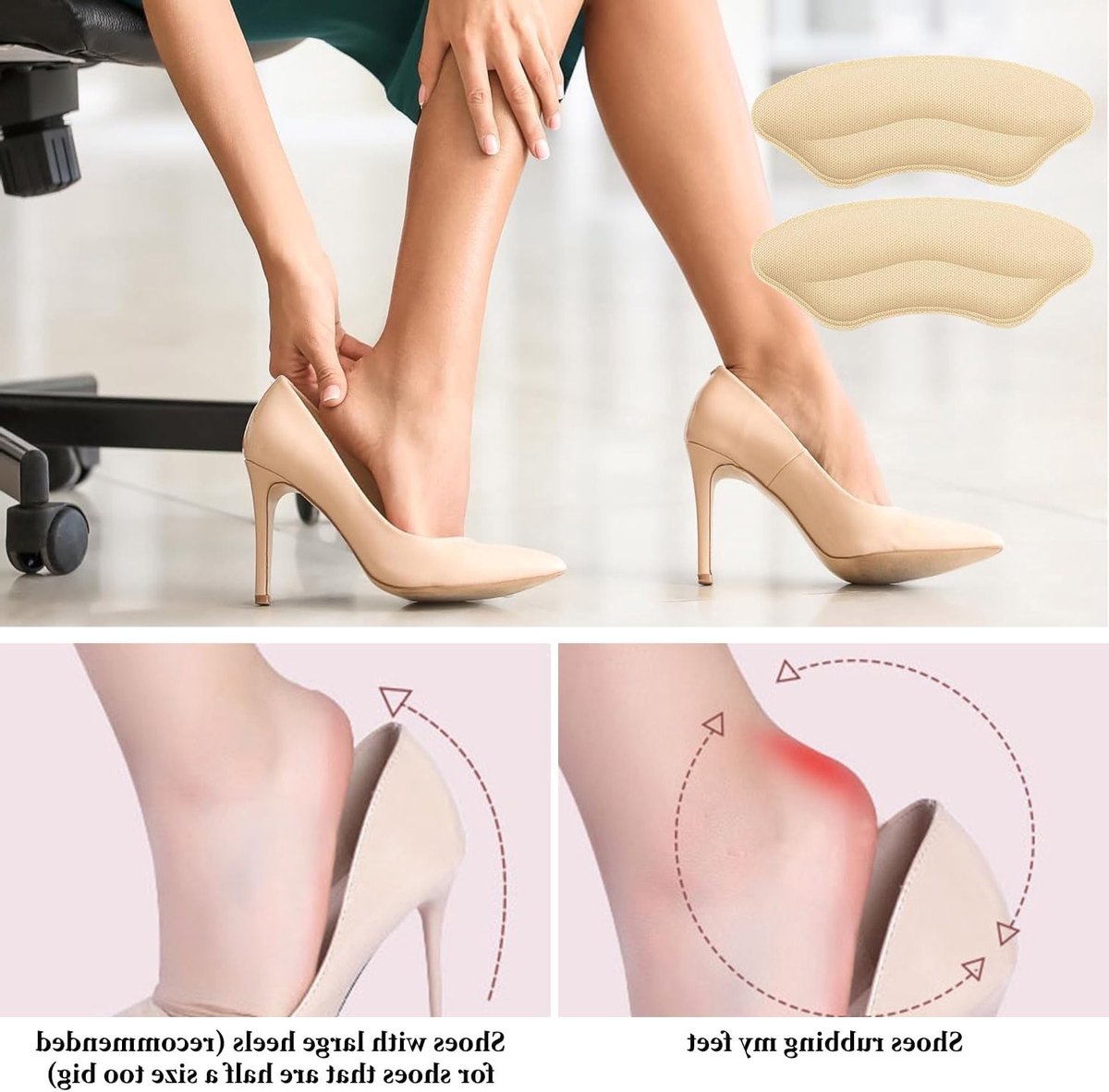 NTH products- Hielkussens 10 Paar - Hielbescherming - Hielkussentjes voor schoenen - Hielzooltjes - Comfortabel Schuimstof - Aanpasbaar op Maat - Schoenkussens